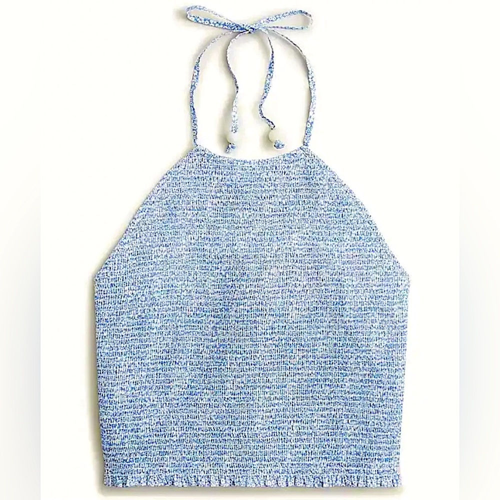 J Crew Smocked organic cotton halter top in LibertyJacqueline's Blossom - NWT